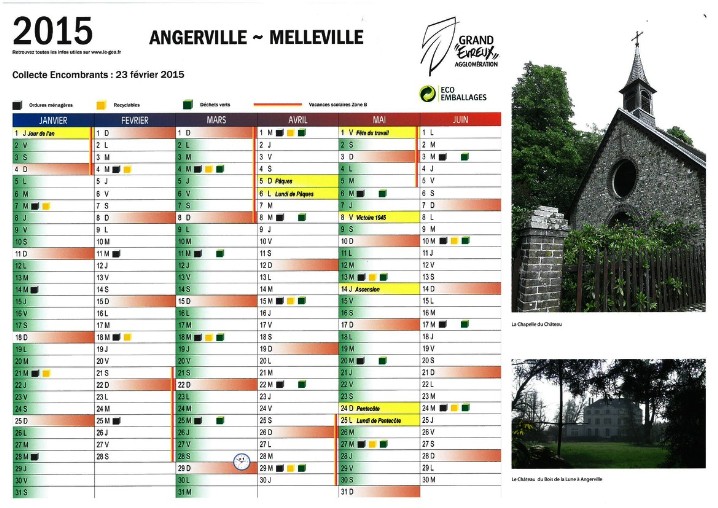 Calendrier du premier semestre 2015