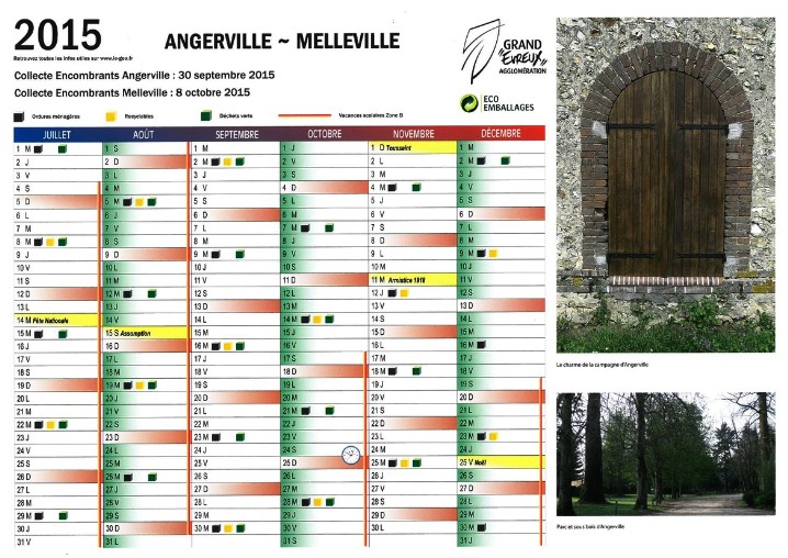 Calendrier u second semestre 2015